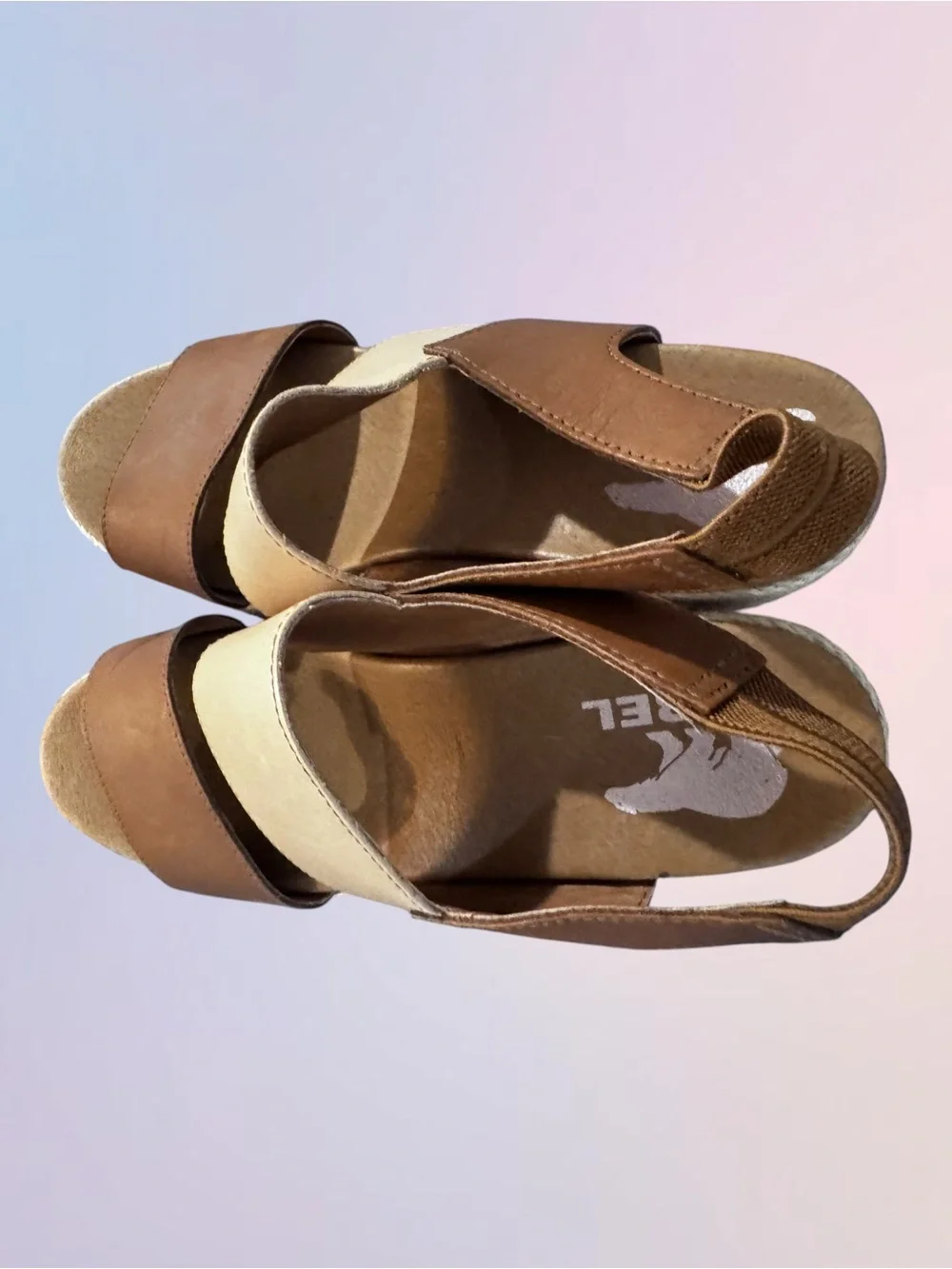 Sorel Joanie II Slingback Platform Wedge Sandal Camel Tan Espadrille - Sz 8.5